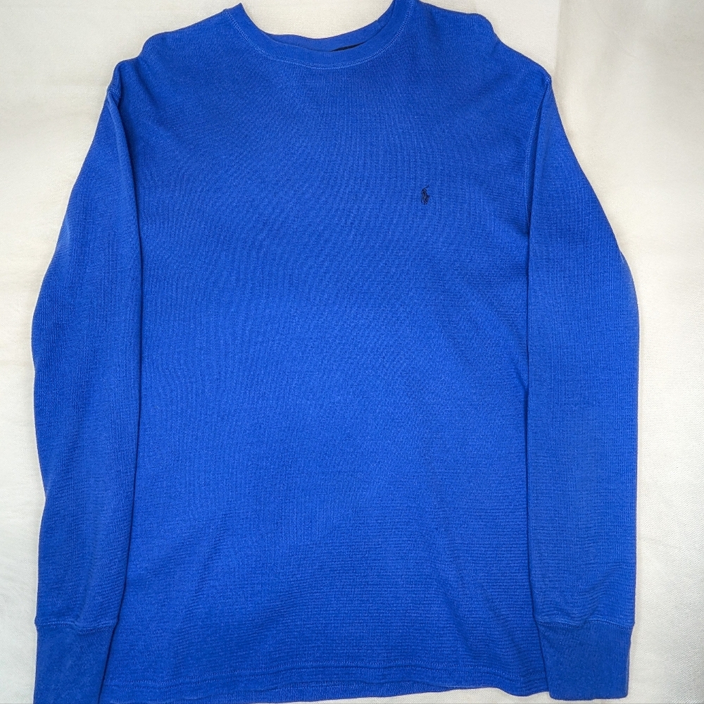 Polo Ralph Lauren Sleepwear Waffle Print Long Sleeve Crew Neck - Picture 2 of 8